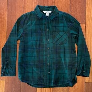 Old Navy black watch plaid shirt